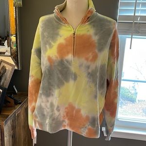 Lou and Grey Quarter Zip Tie Dye Sweatshirt